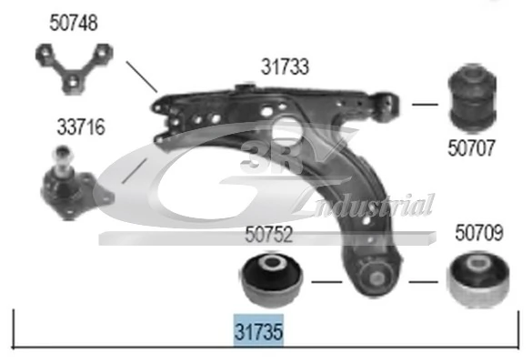 Control/Trailing Arm, wheel suspension