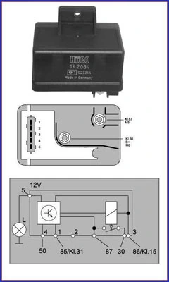 Relay, glow plug system