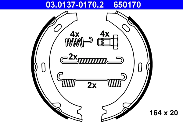 Brake Shoe Set, parking brake
