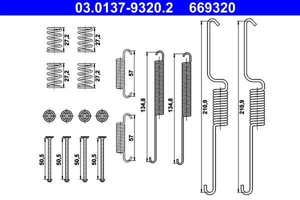 Accessory Kit, brake shoes