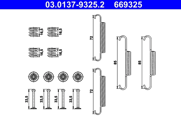 Accessory Kit, parking brake shoes