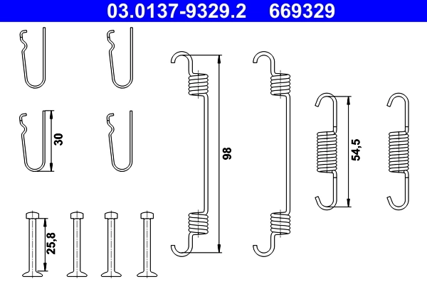 Accessory Kit, parking brake shoes