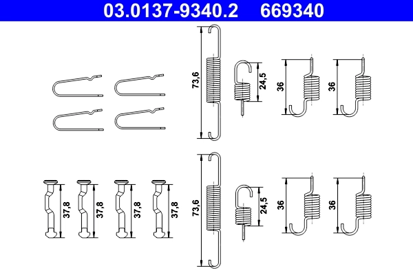 Accessory Kit, parking brake shoes
