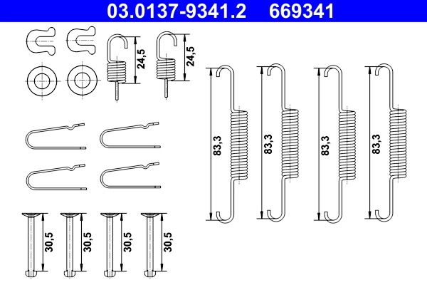 Accessory Kit, parking brake shoes