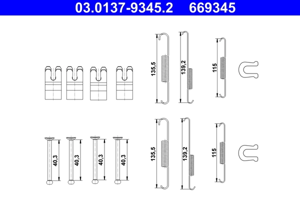 Accessory Kit, brake shoes