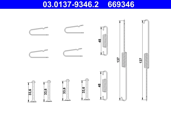 Accessory Kit, brake shoes