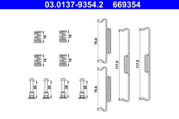 Accessory Kit, parking brake shoes