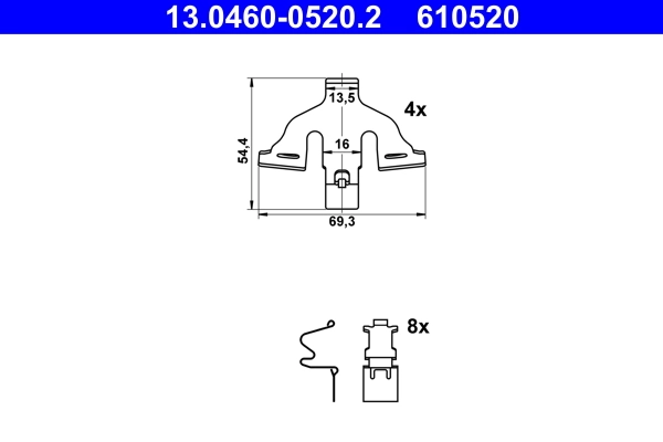 Accessory Kit, disc brake pad