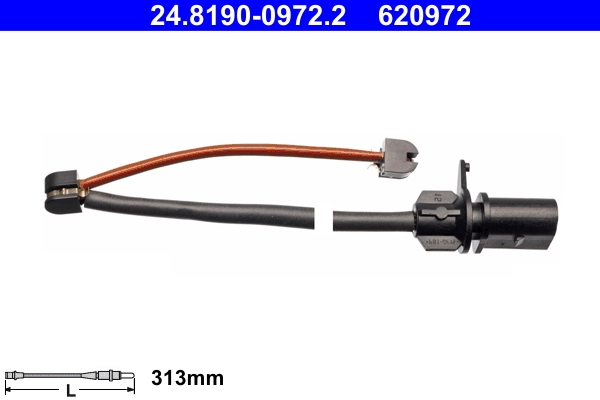 Warning Contact, brake pad wear