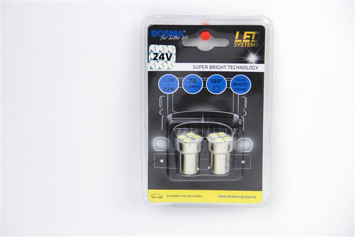 LED BULB 24V BA15S 5-21W 4xLED WHITE 40LM (blister 2) SET
