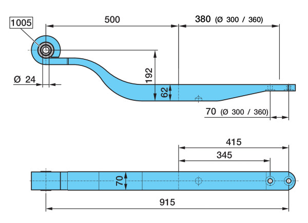 Hollow spring  BPW L1 500/380mm