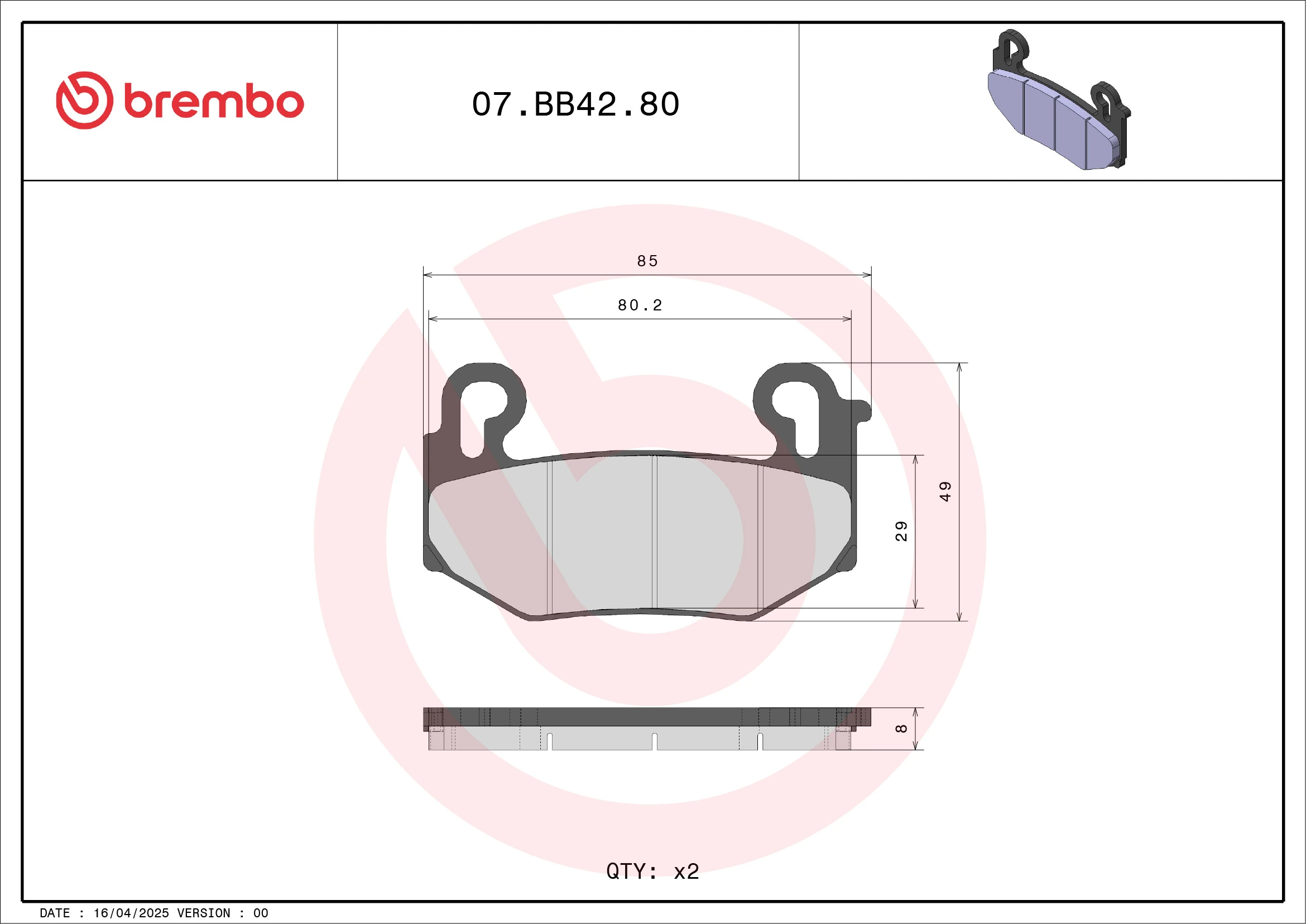 Brake Pad Set, disc brake