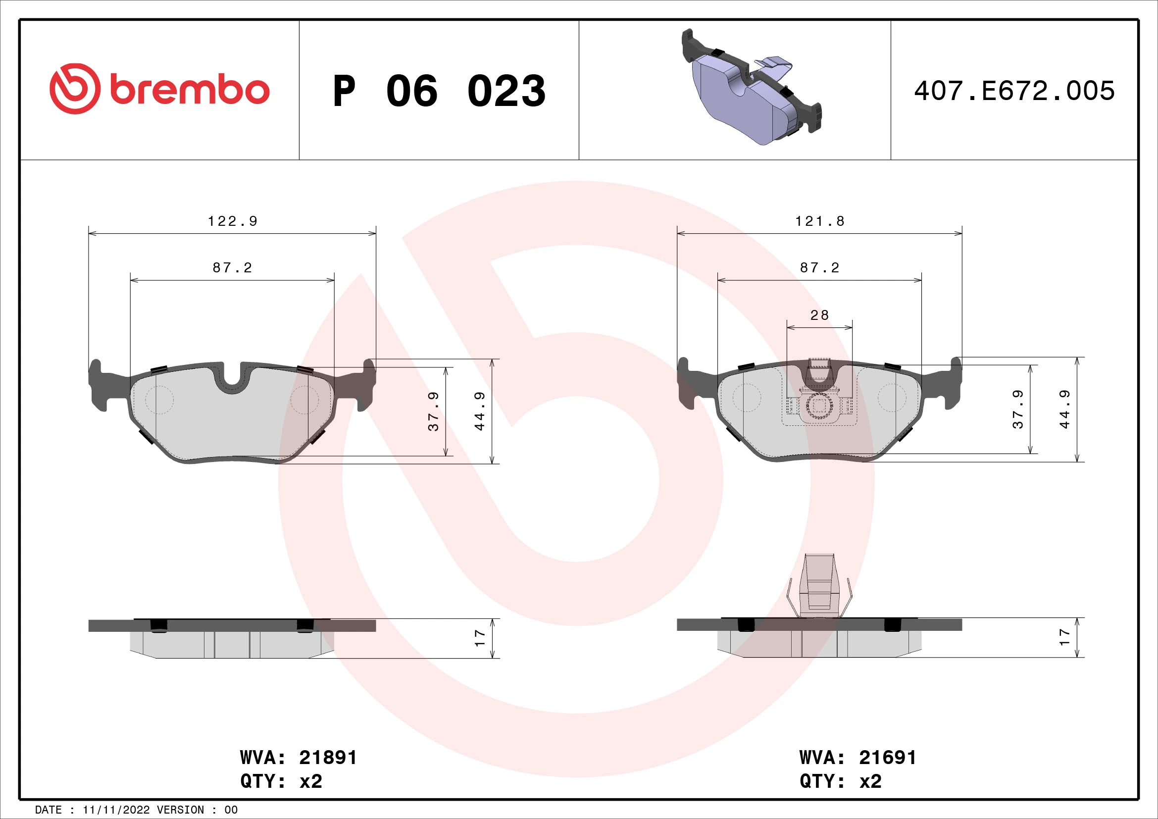 Brake Pad Set, disc brake