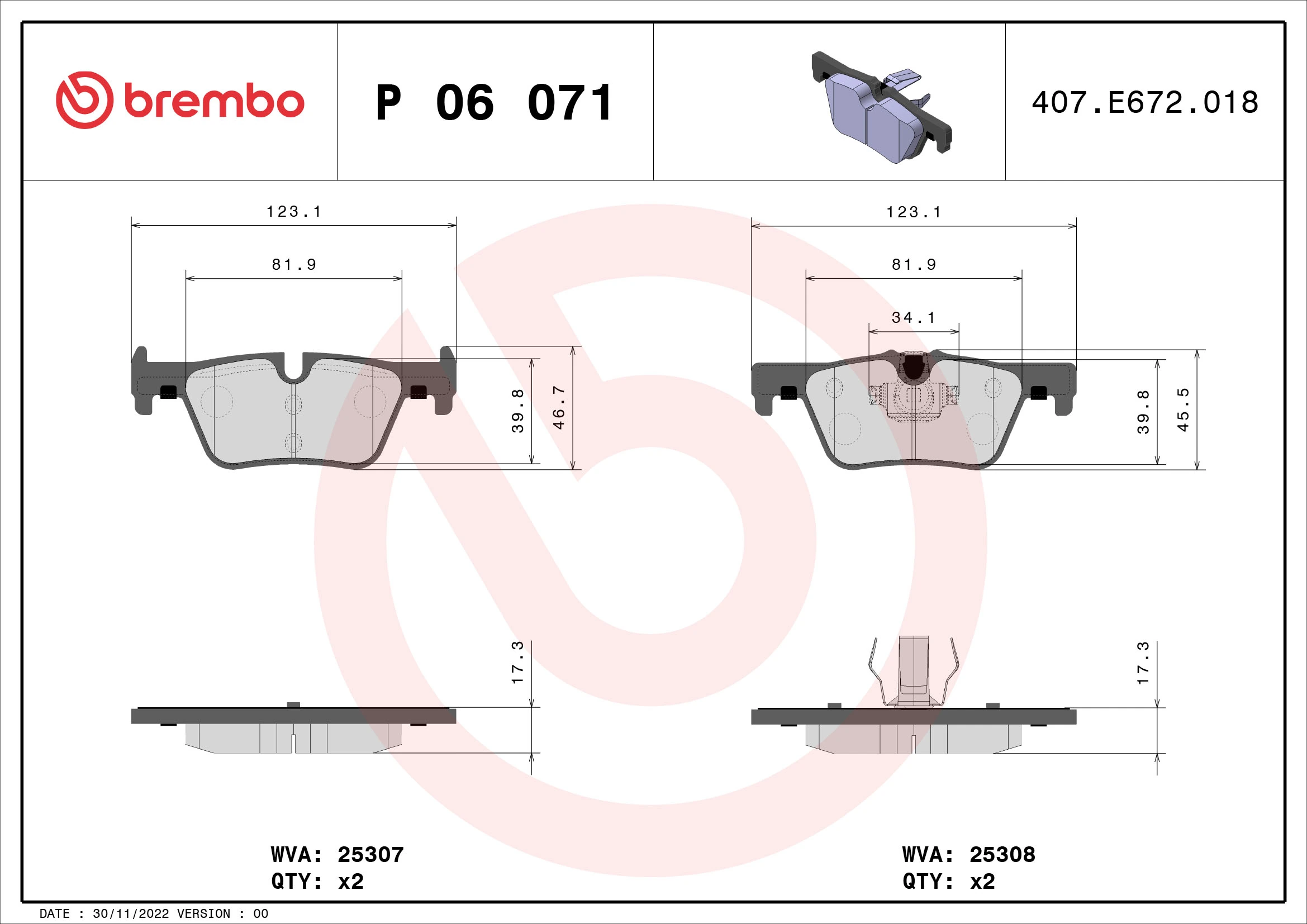 Brake Pad Set, disc brake