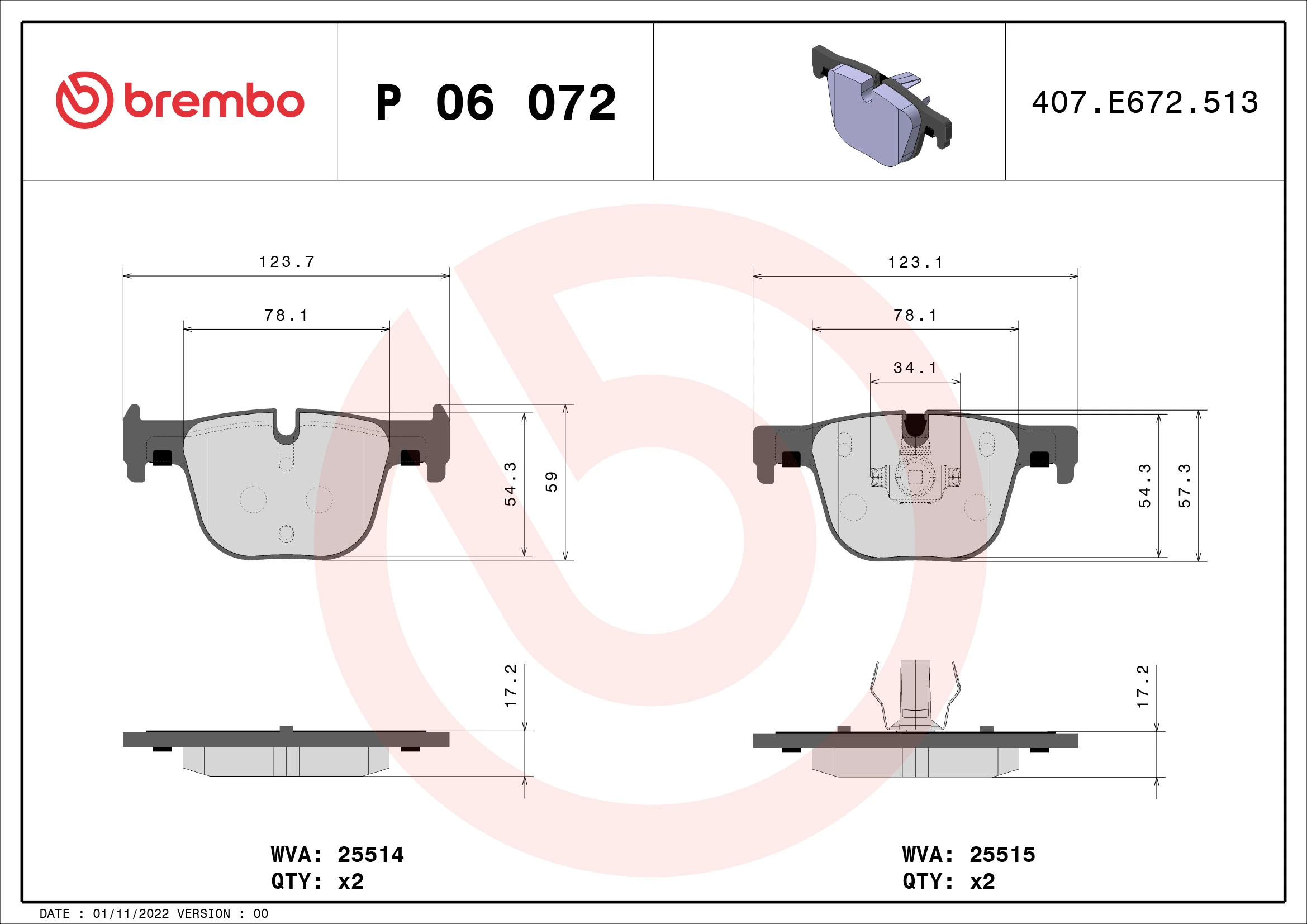 Brake Pad Set, disc brake