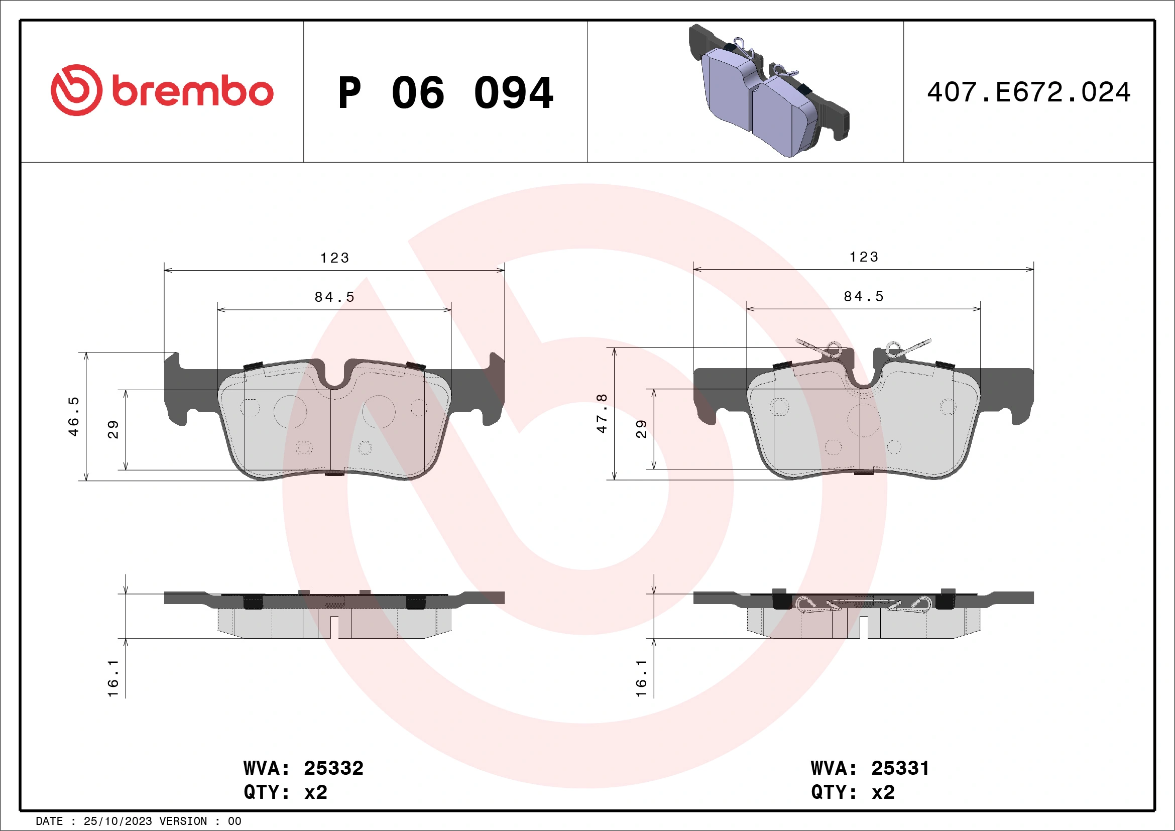 Brake Pad Set, disc brake