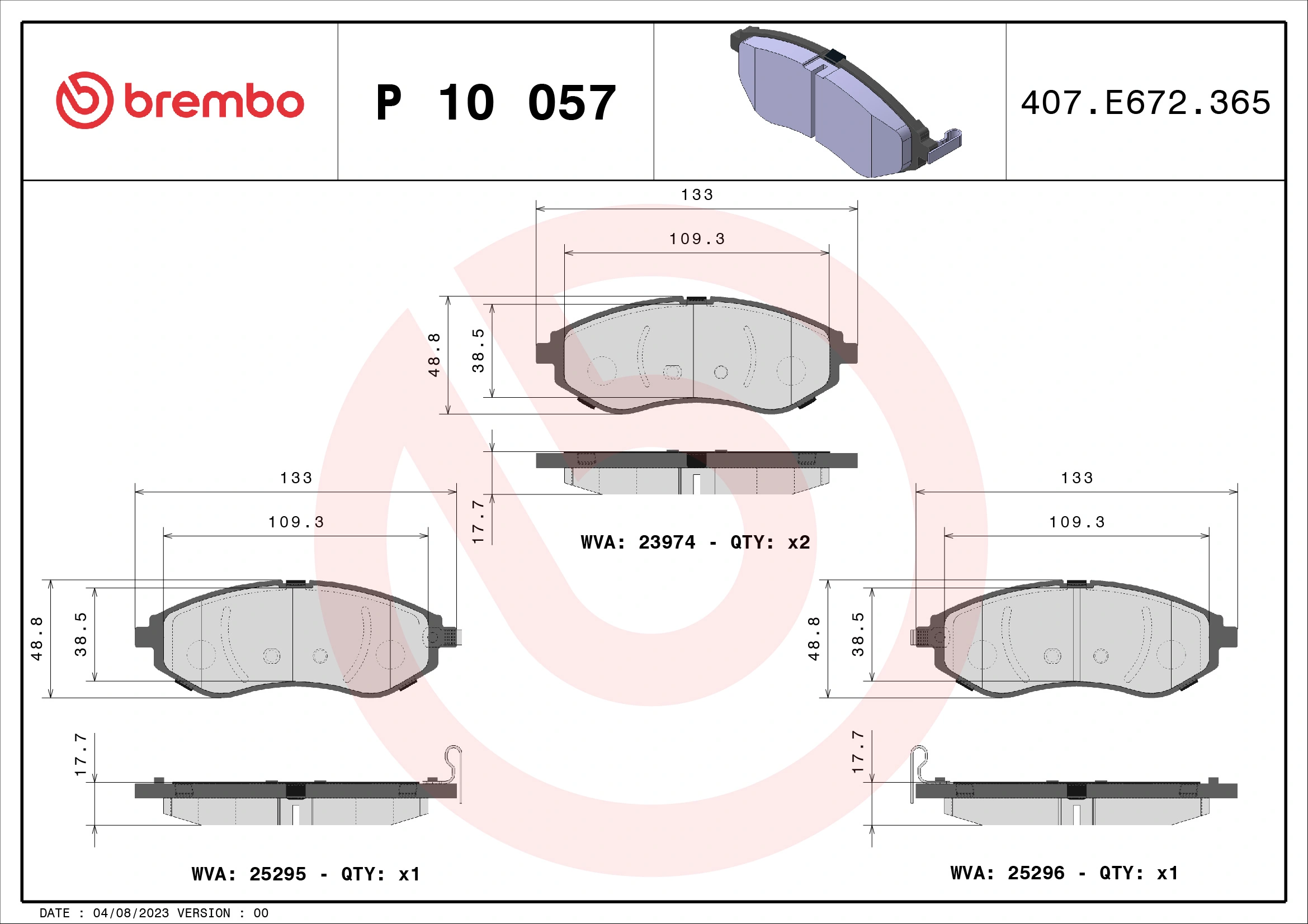 Brake Pad Set, disc brake