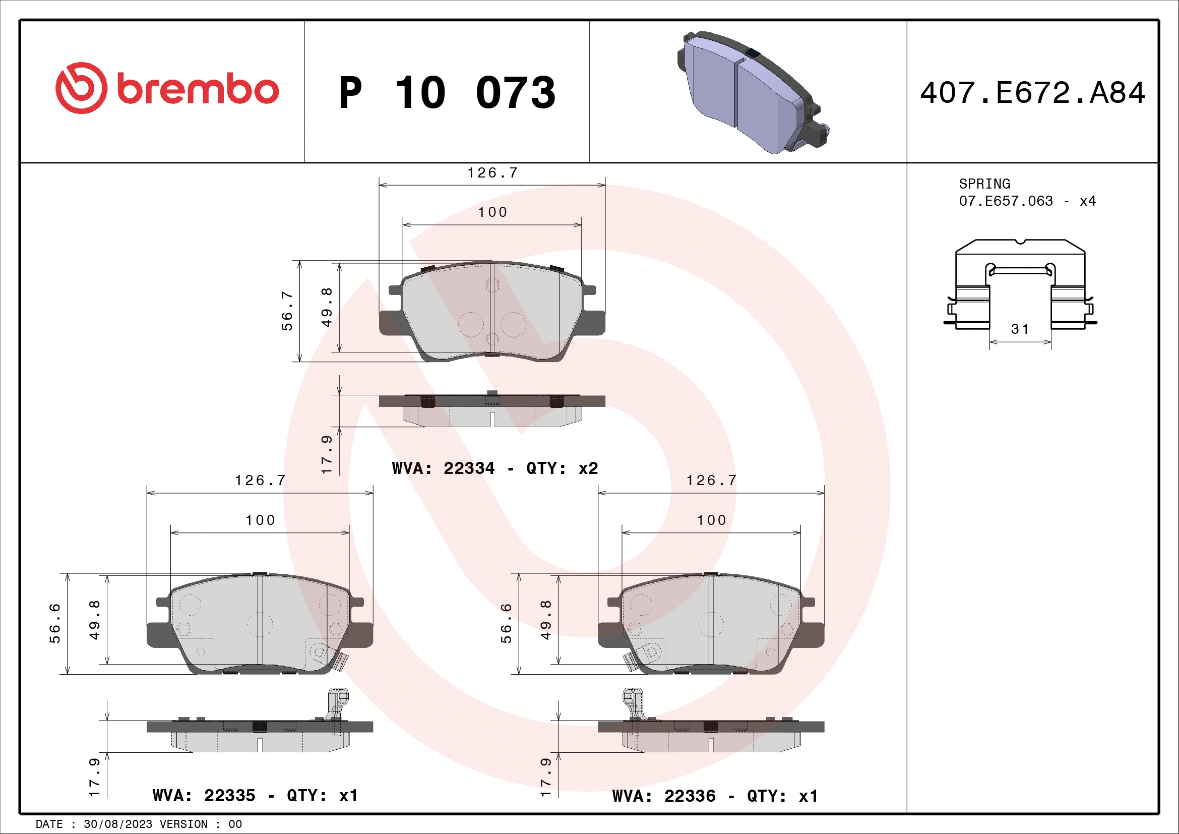 Brake Pad Set, disc brake