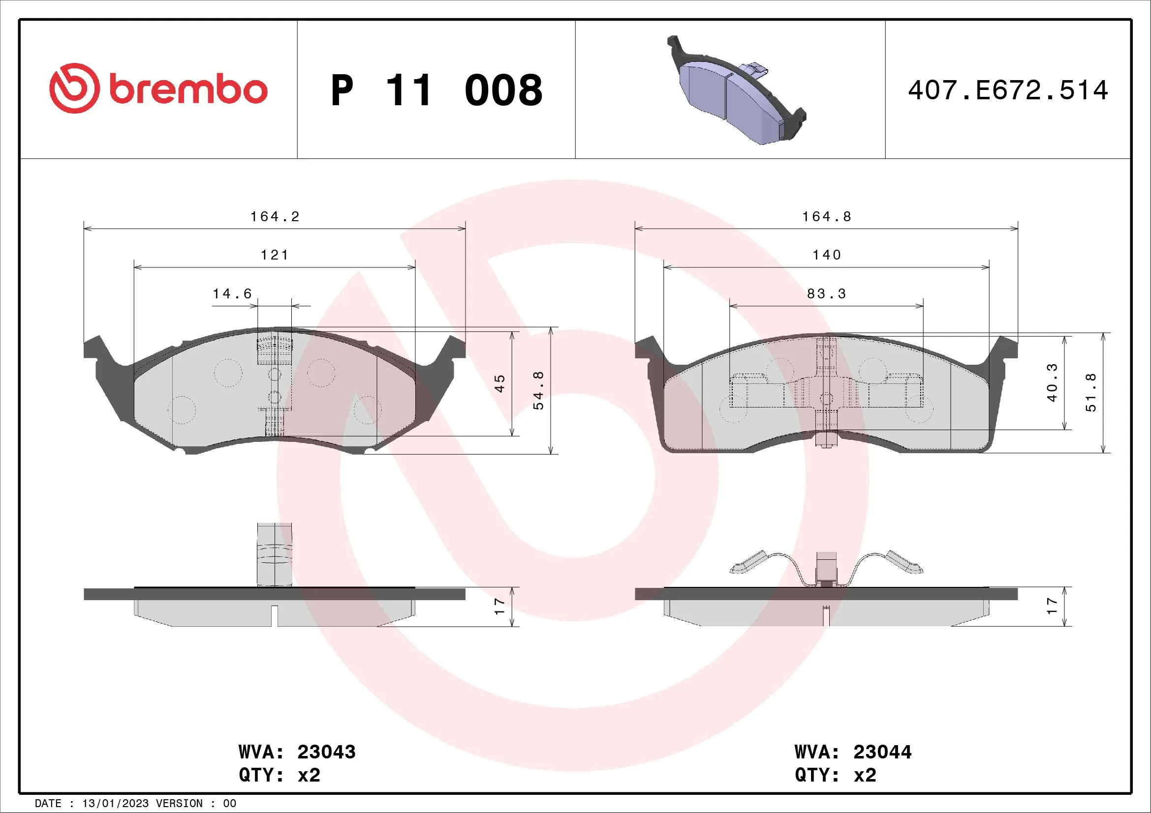 Brake Pad Set, disc brake