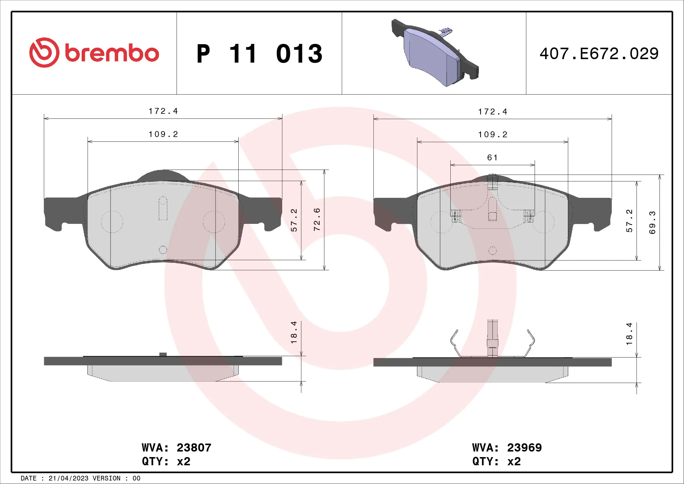 Brake Pad Set, disc brake