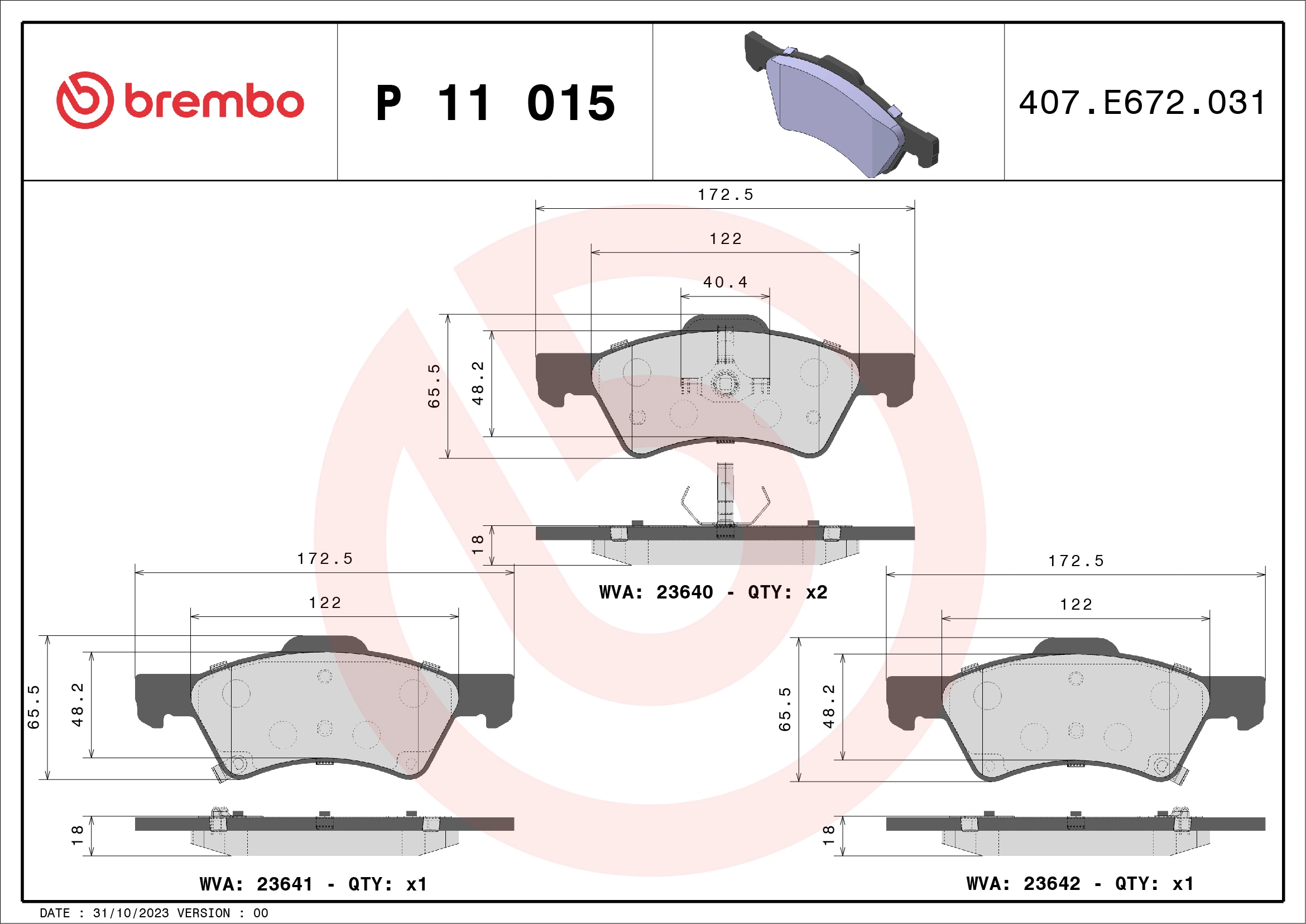 Brake Pad Set, disc brake