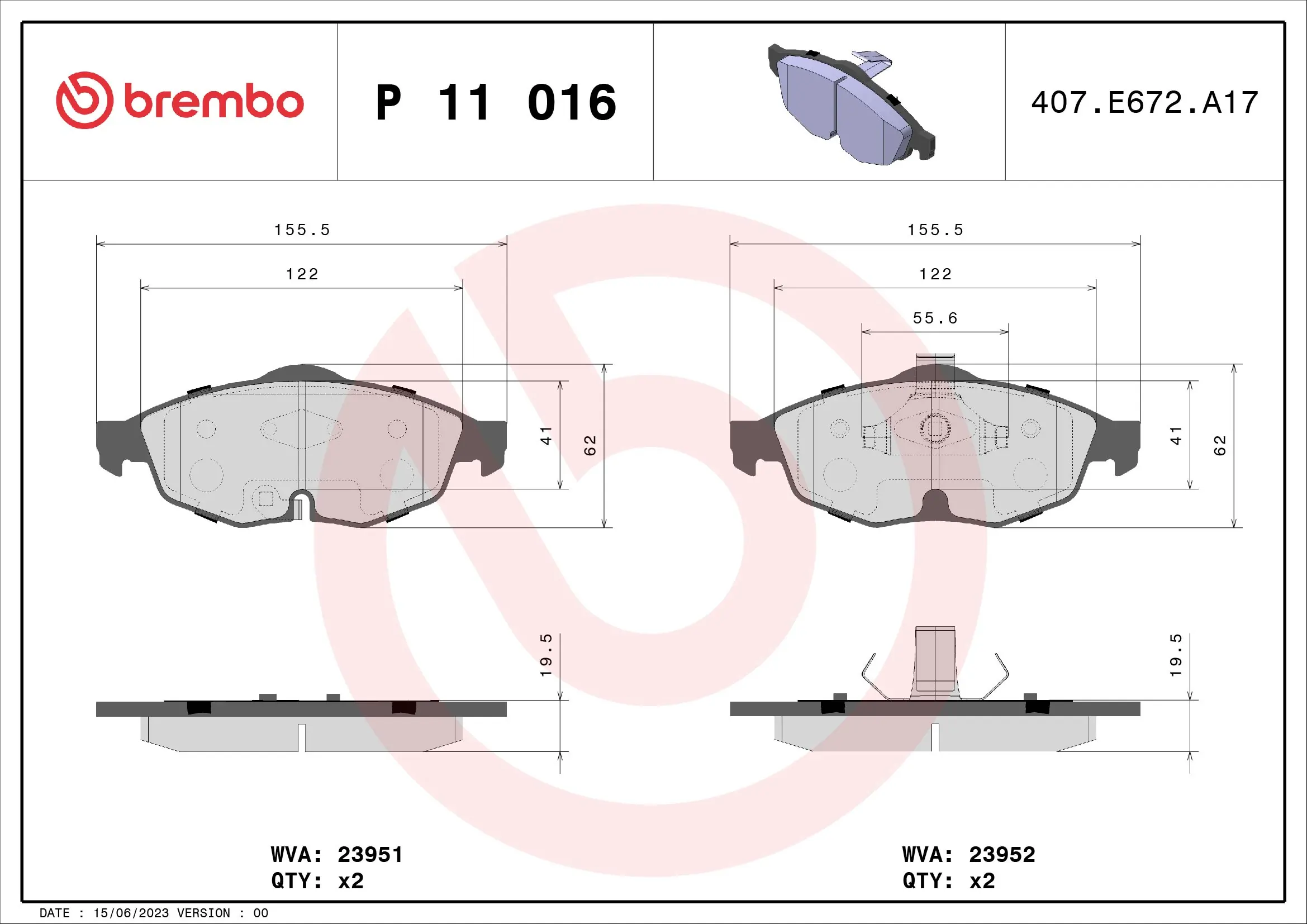 Brake Pad Set, disc brake