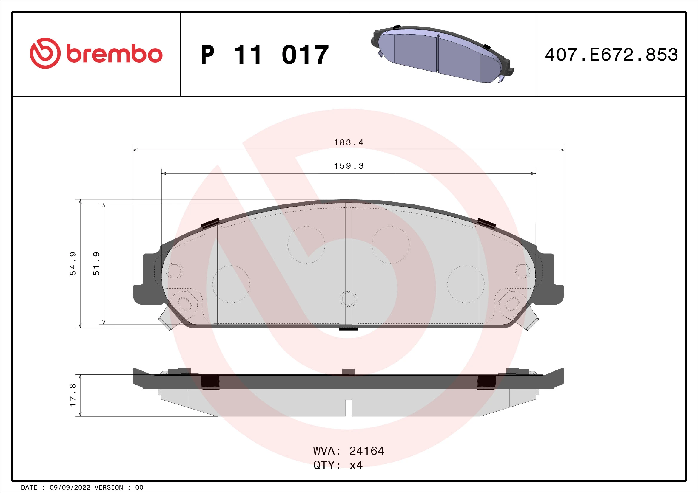 Brake Pad Set, disc brake