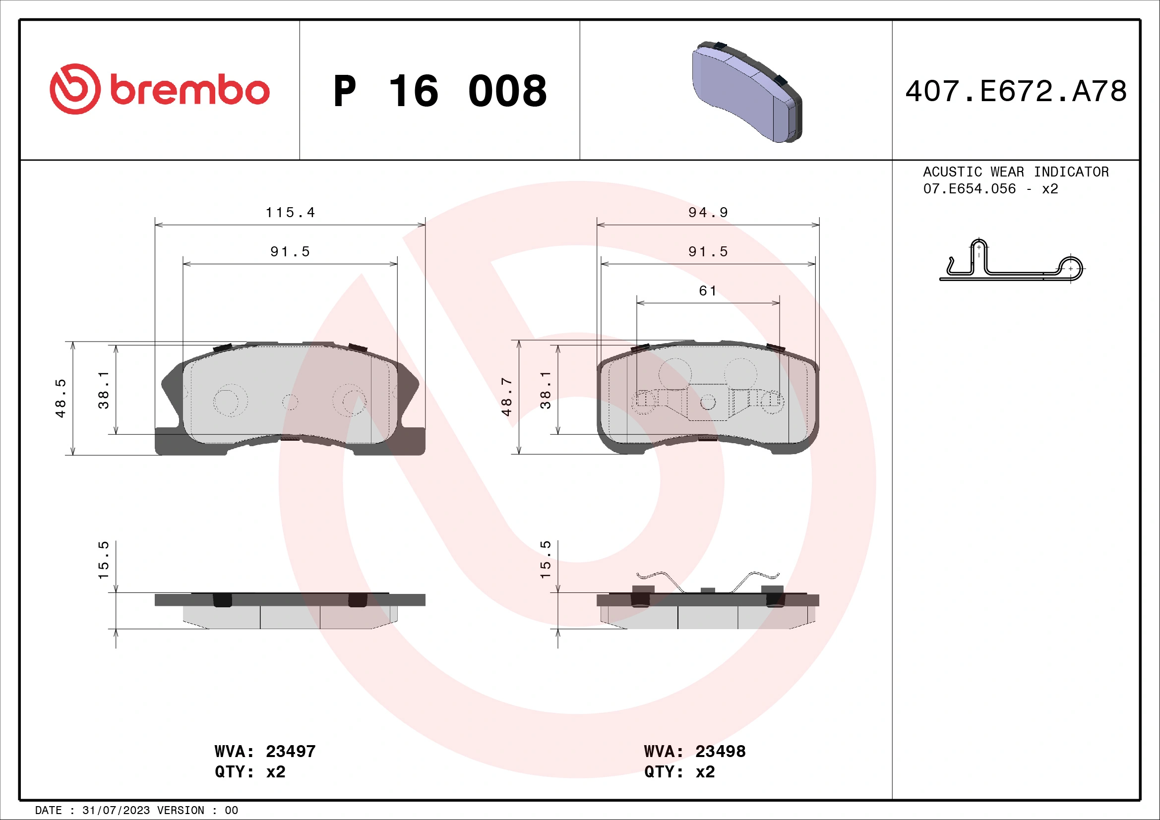 Brake Pad Set, disc brake