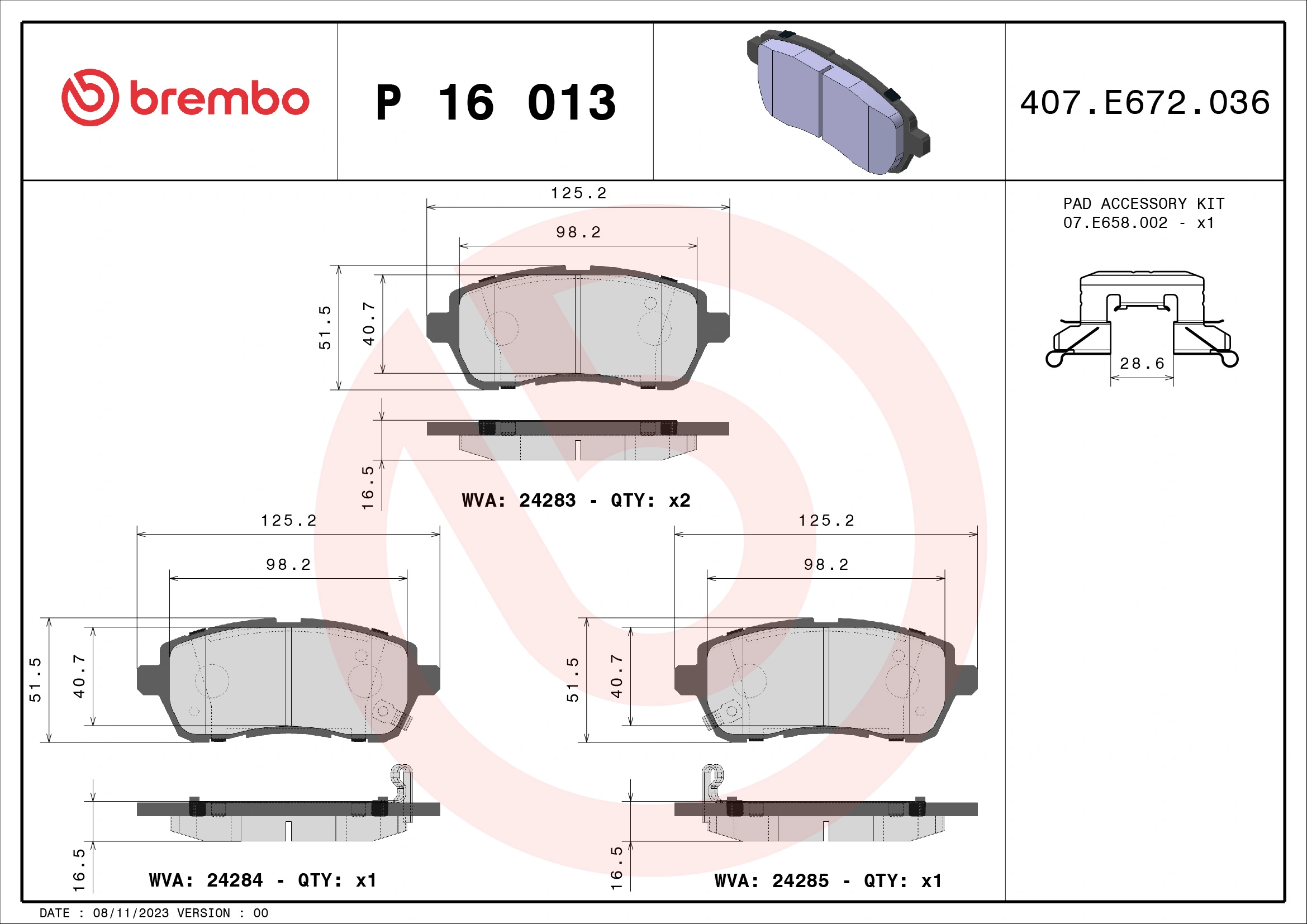 Brake Pad Set, disc brake