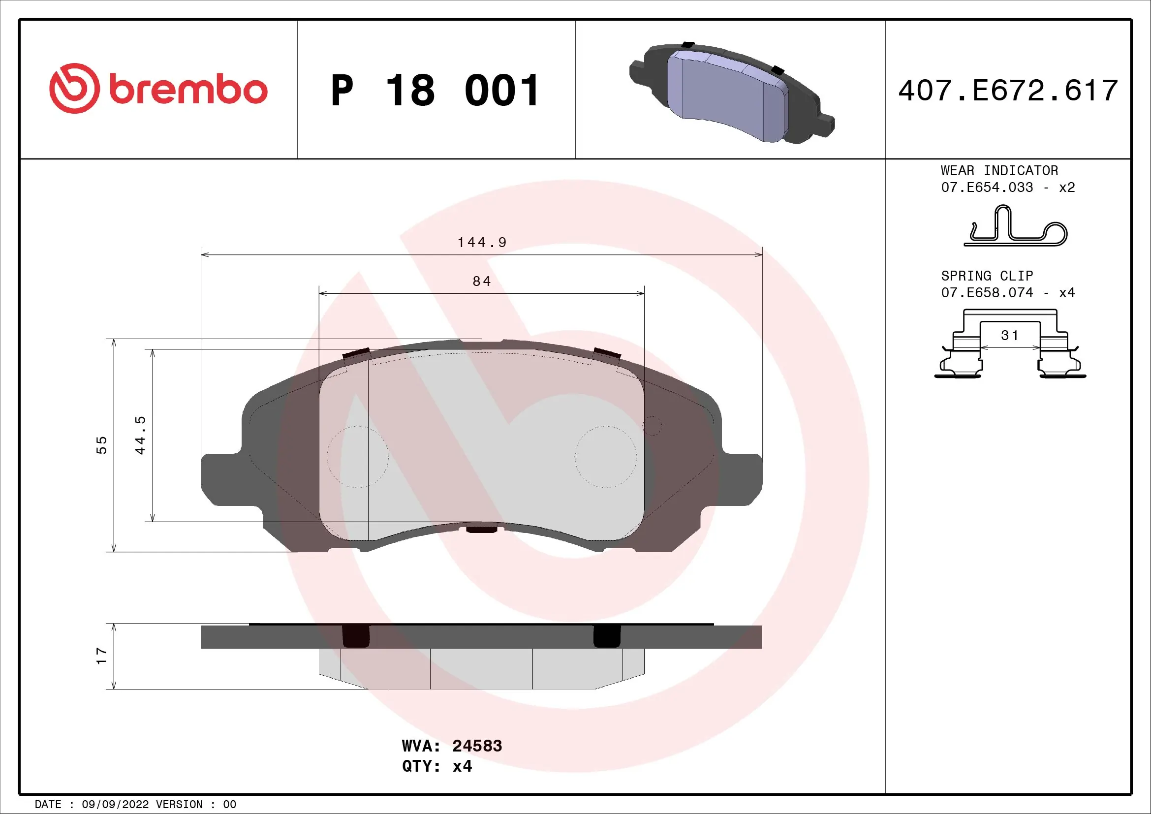 Brake Pad Set, disc brake