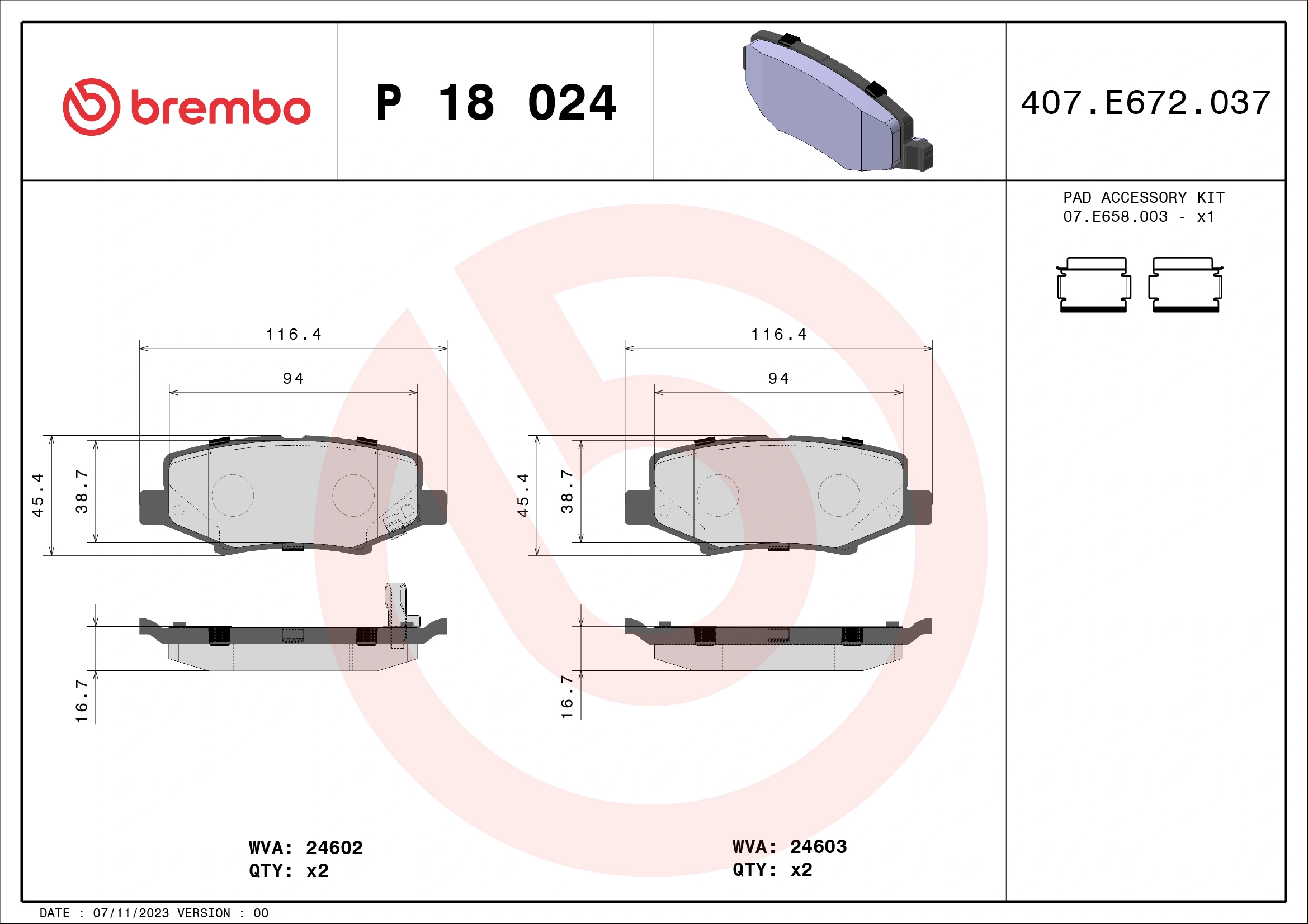 Brake Pad Set, disc brake