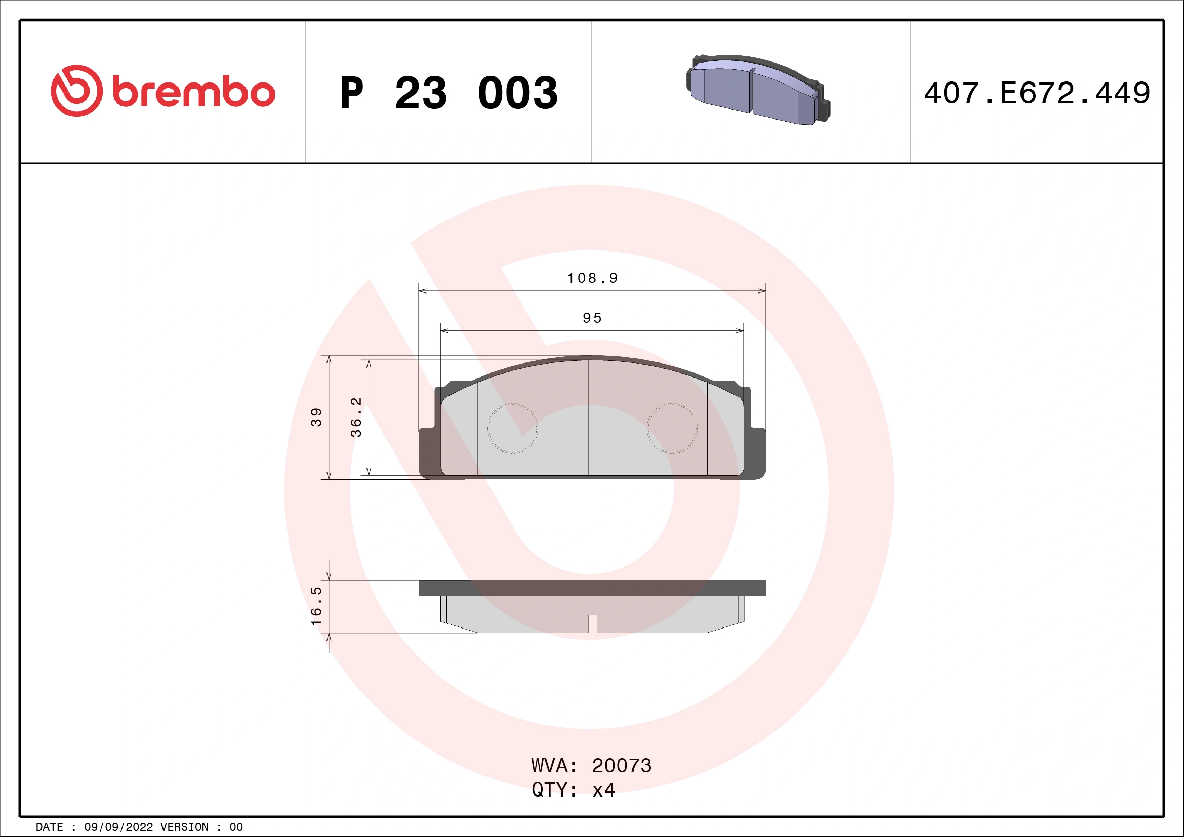 Brake Pad Set, disc brake