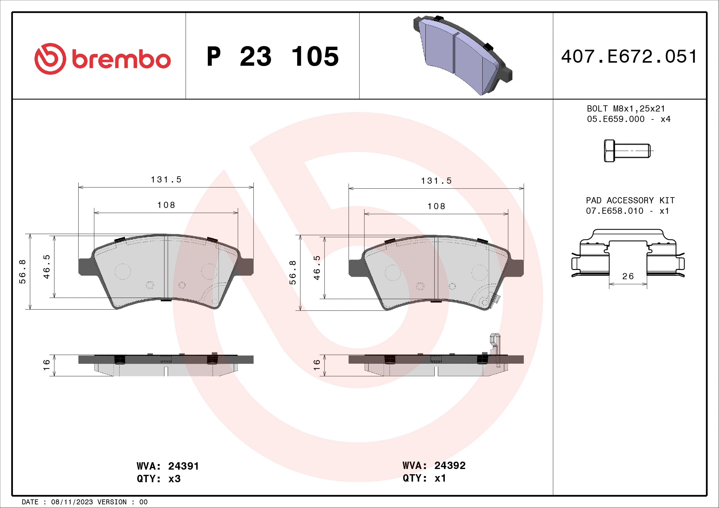 Brake Pad Set, disc brake