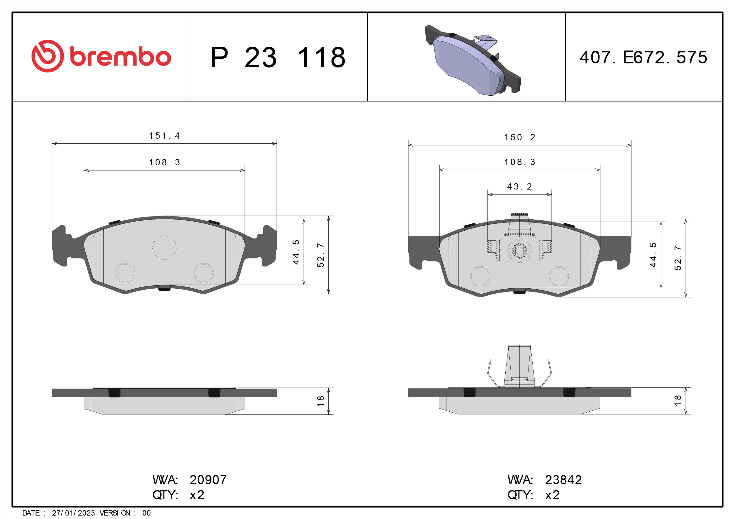 Brake Pad Set, disc brake