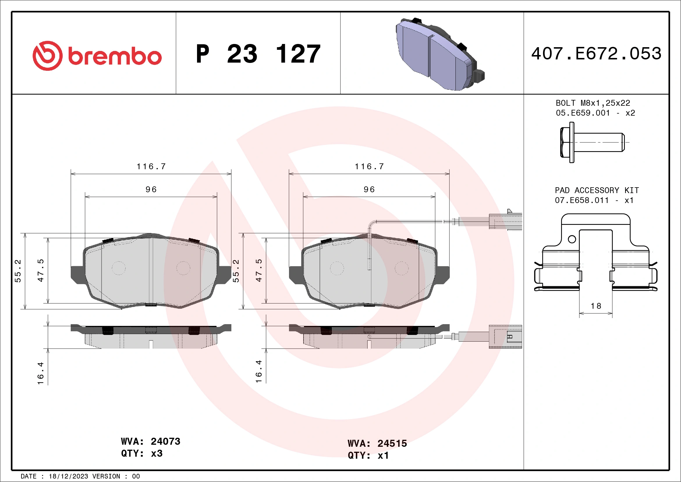 Brake Pad Set, disc brake