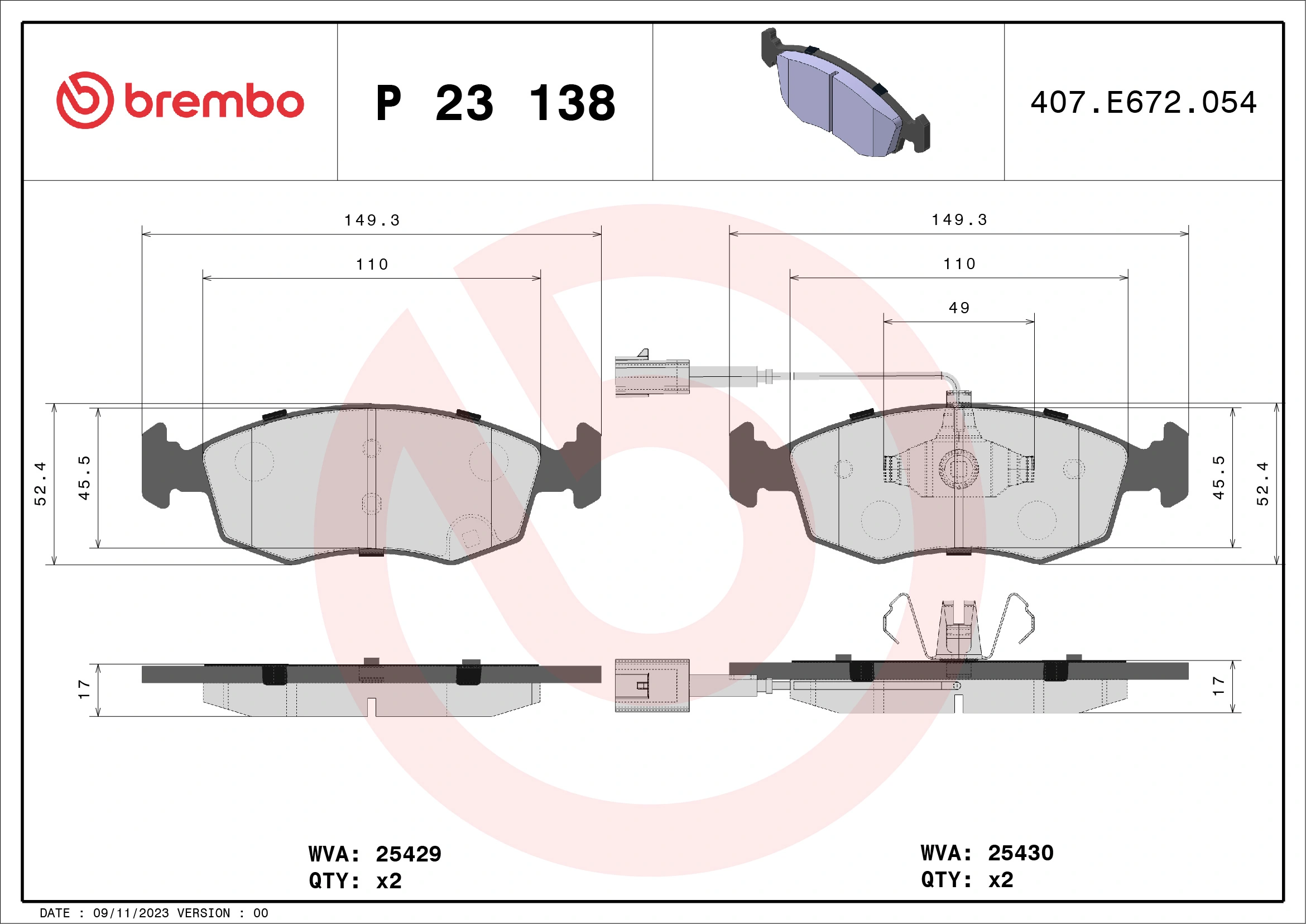 Brake Pad Set, disc brake