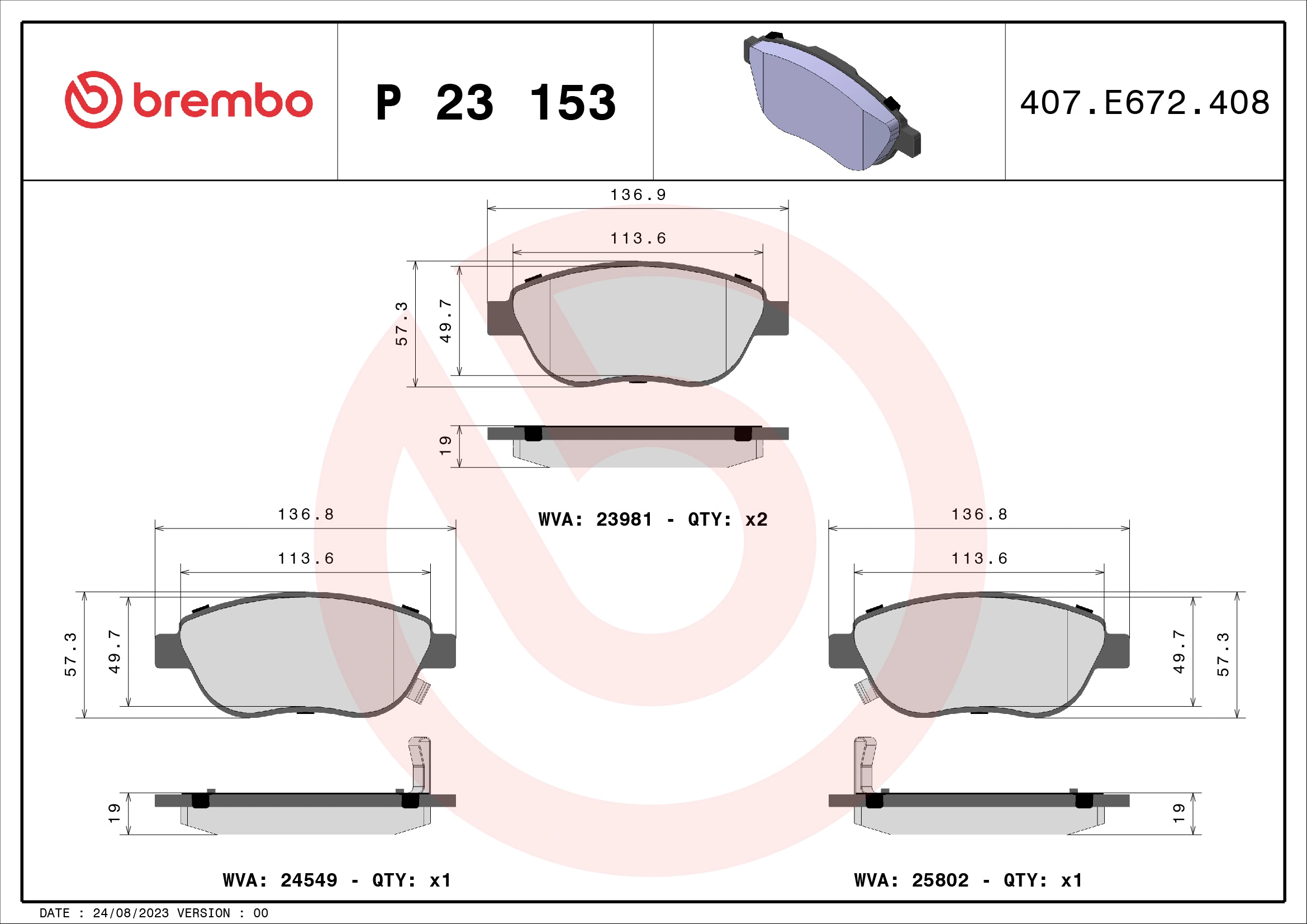 Brake Pad Set, disc brake