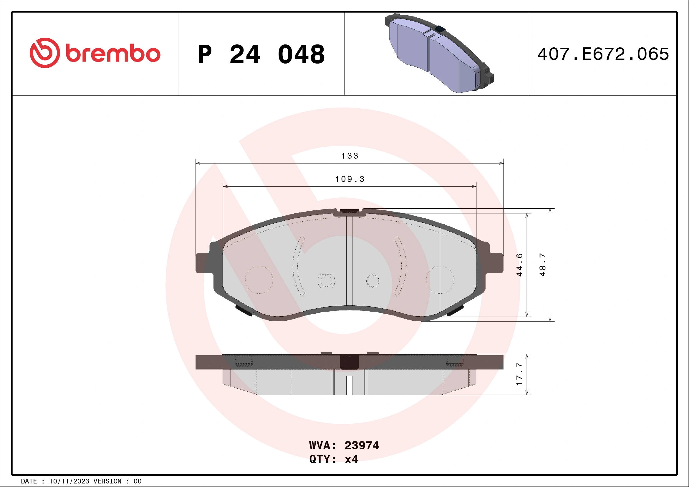 Brake Pad Set, disc brake