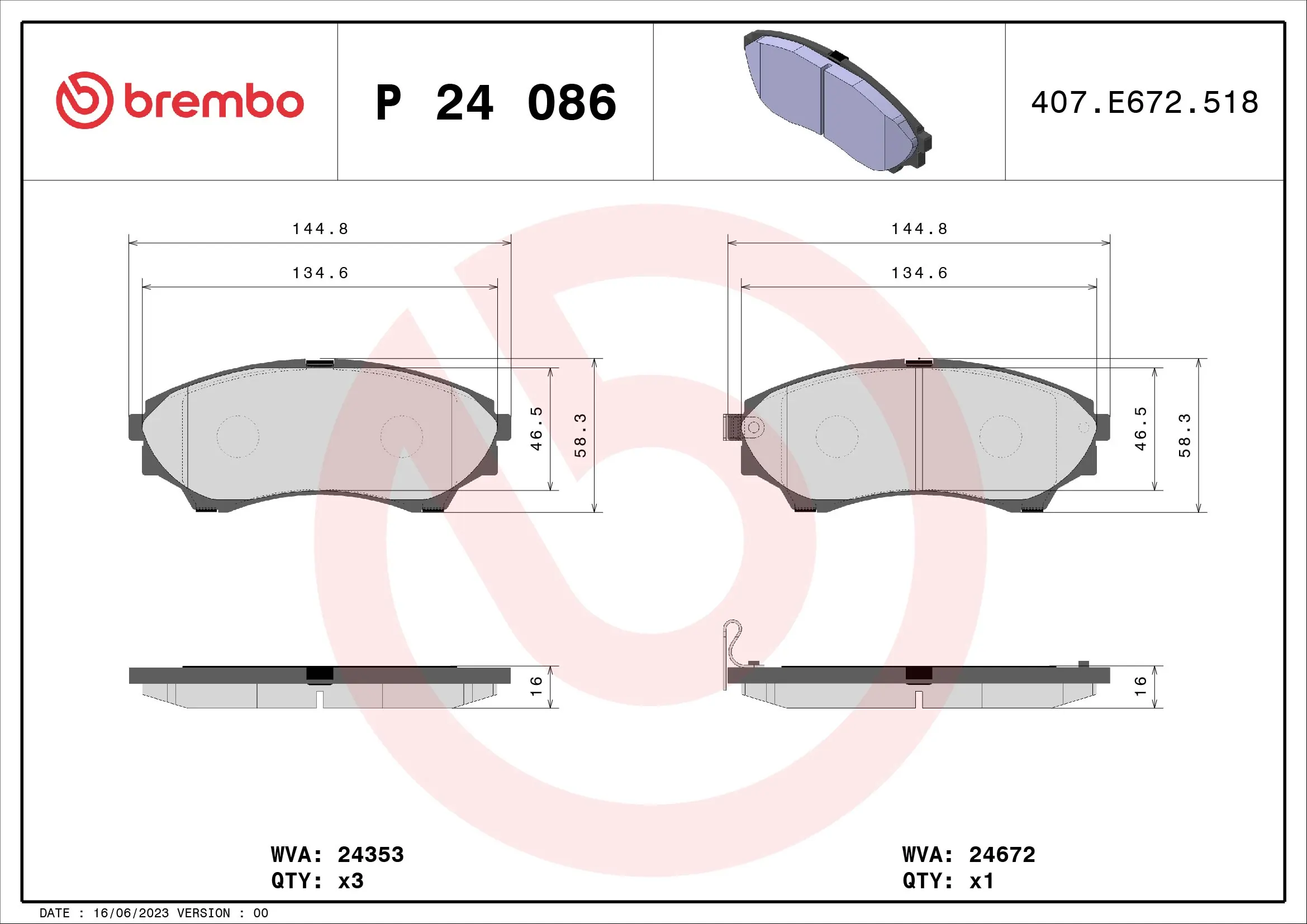 Brake Pad Set, disc brake