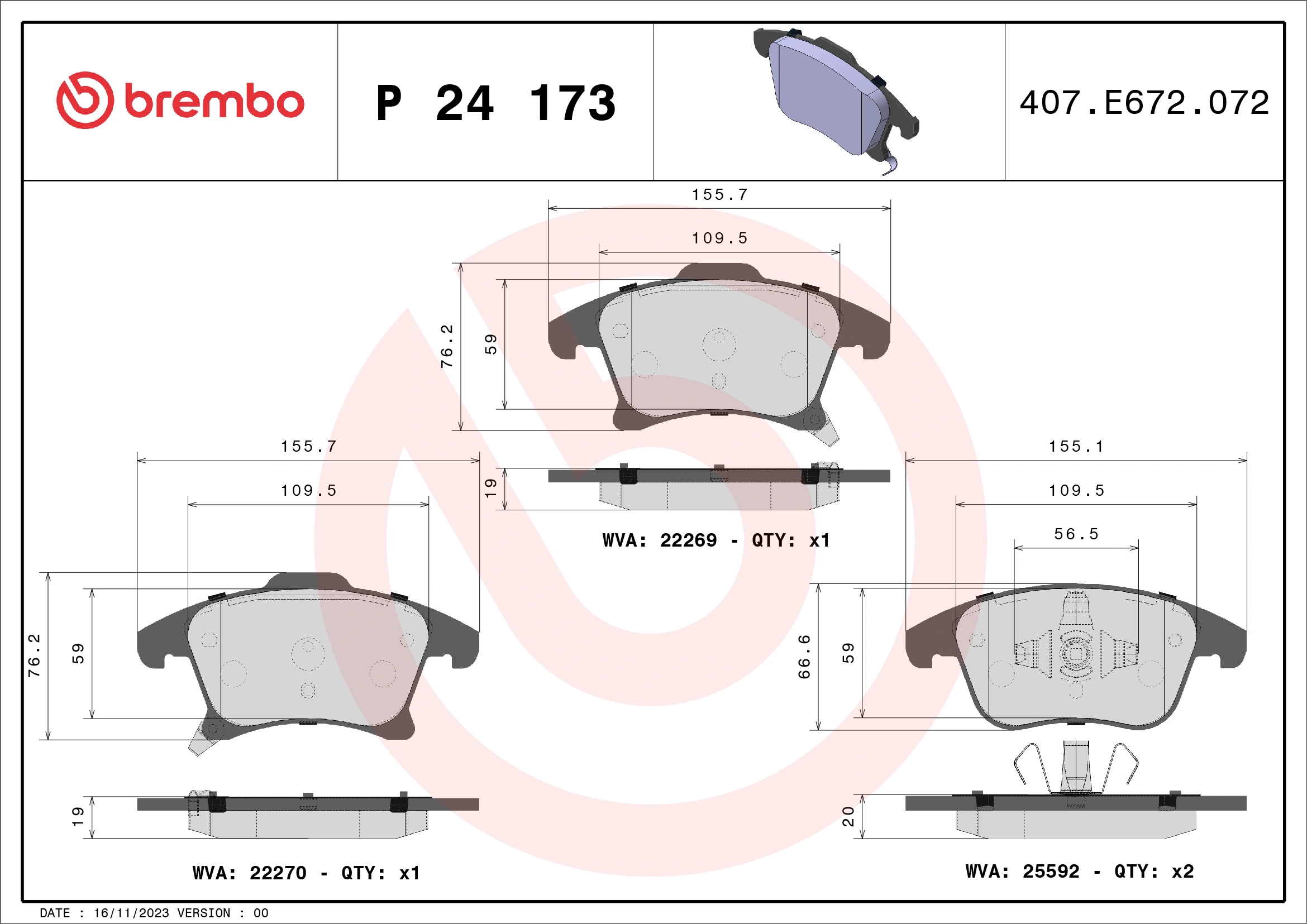 Brake Pad Set, disc brake