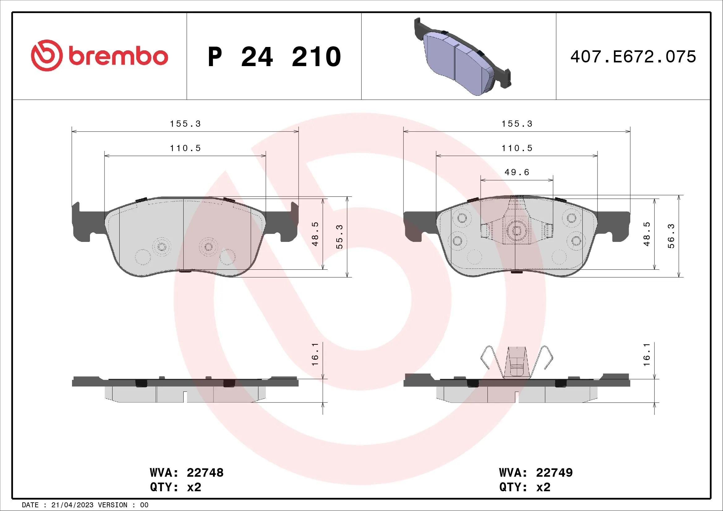 Brake Pad Set, disc brake