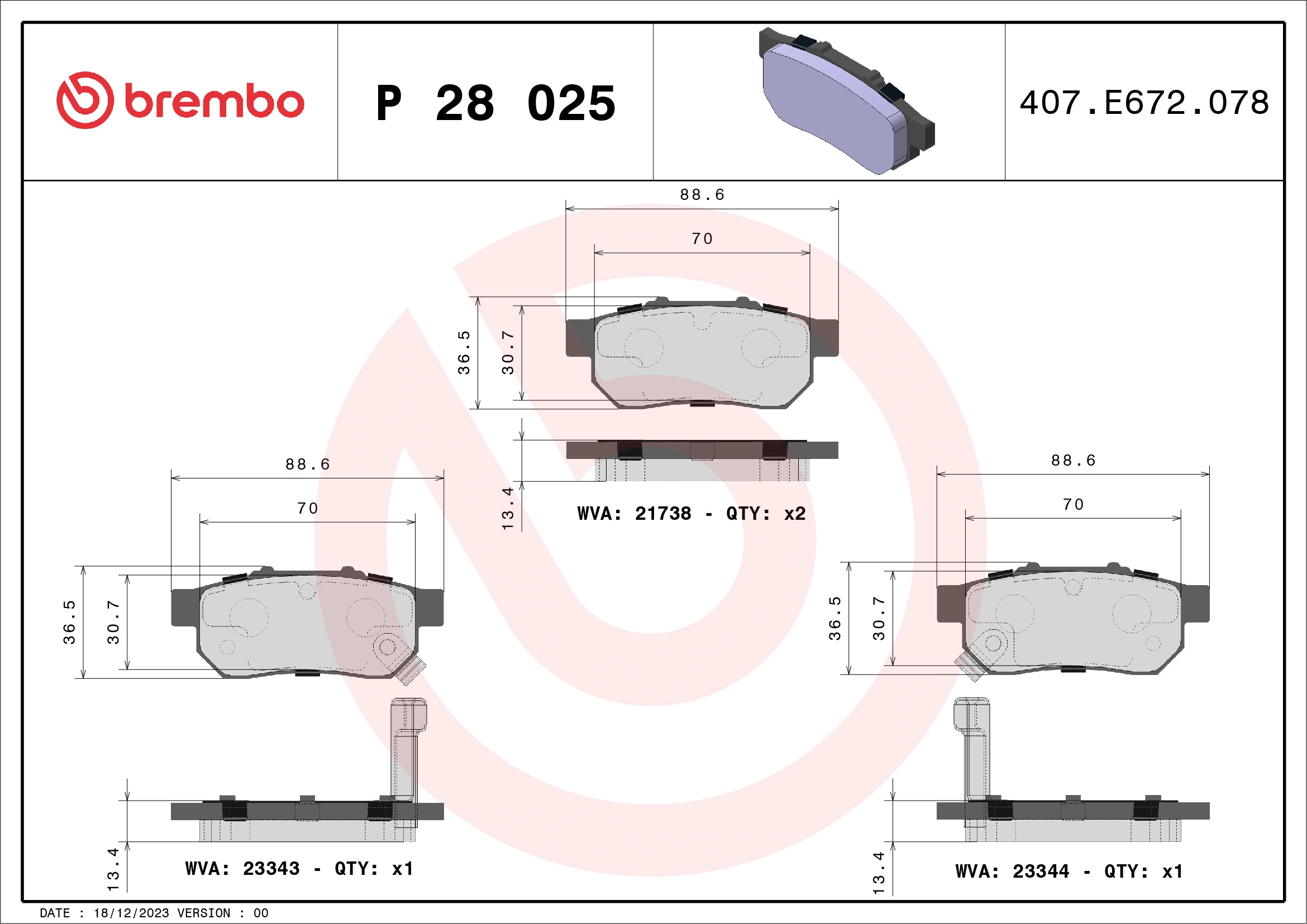 Brake Pad Set, disc brake