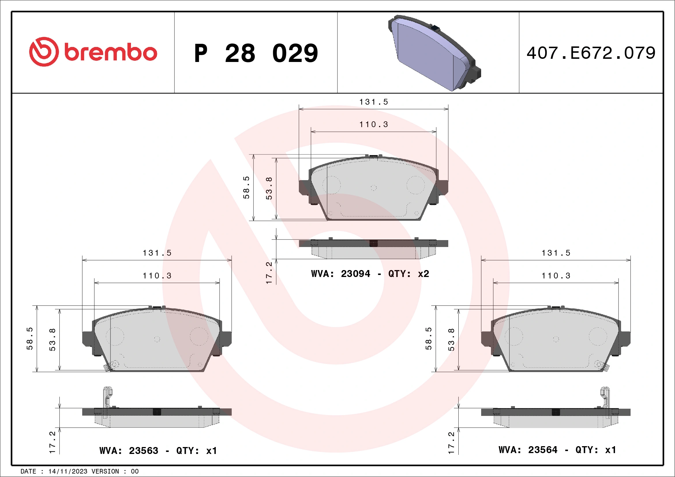 Brake Pad Set, disc brake