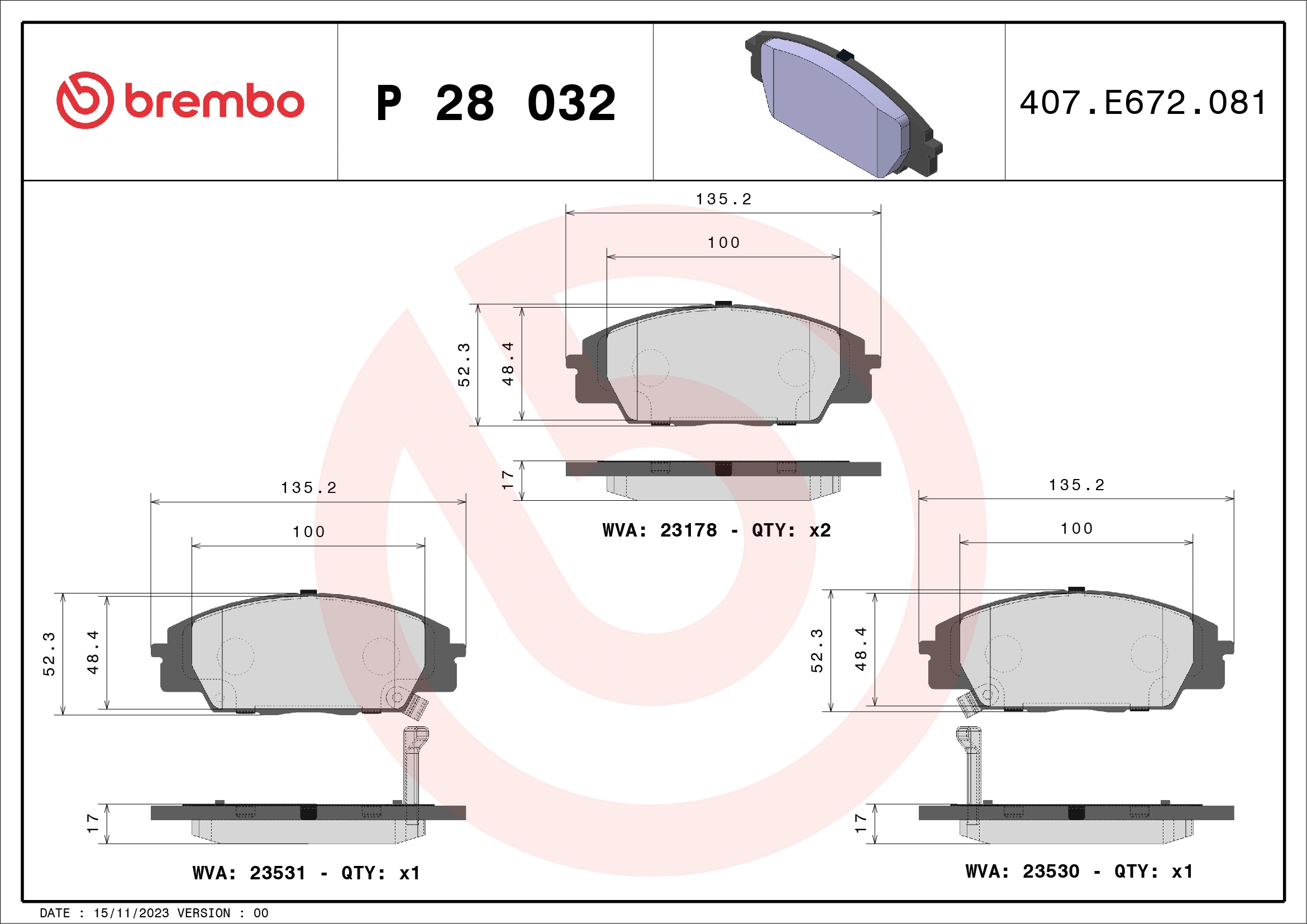 Brake Pad Set, disc brake