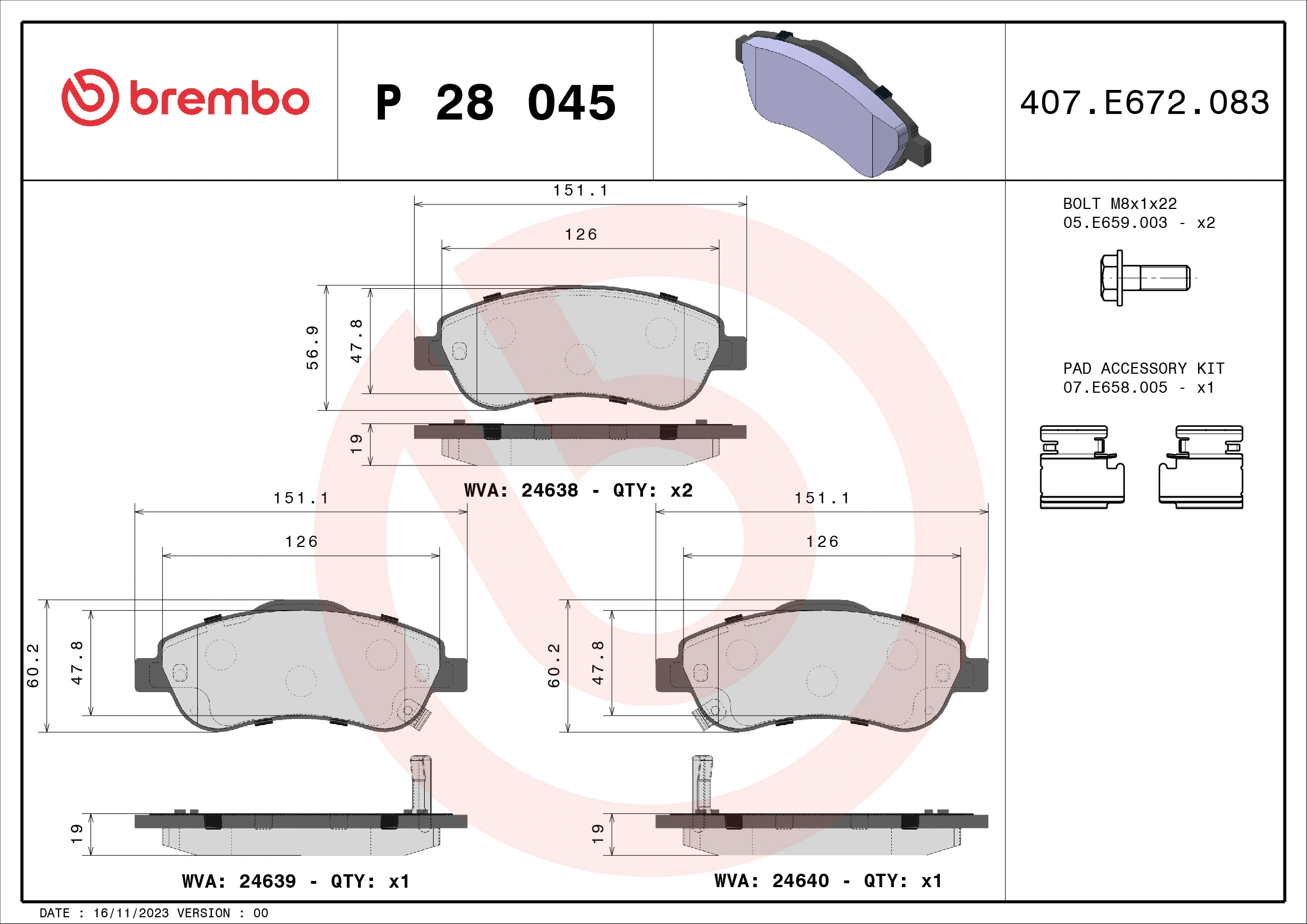 Brake Pad Set, disc brake