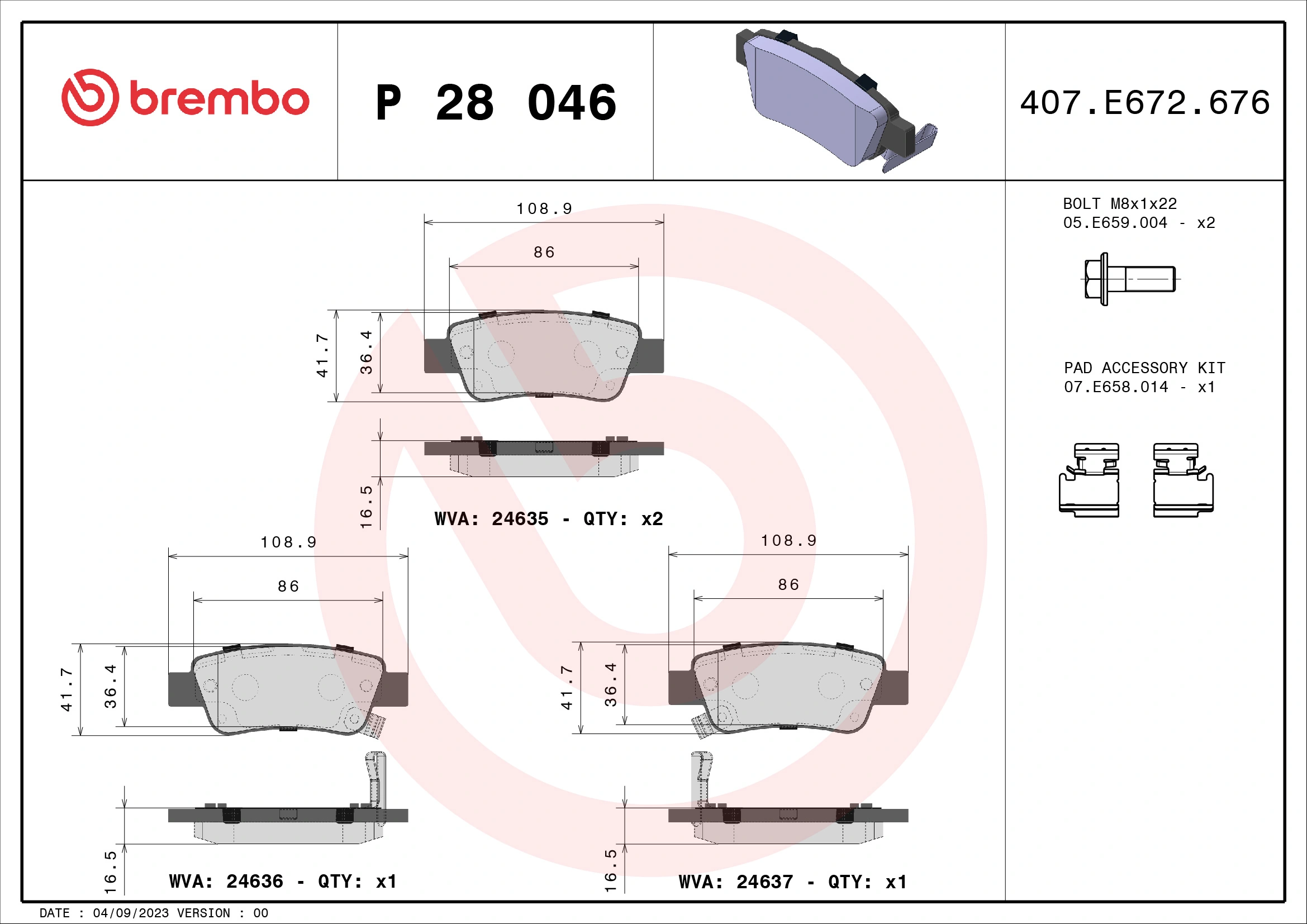 Brake Pad Set, disc brake