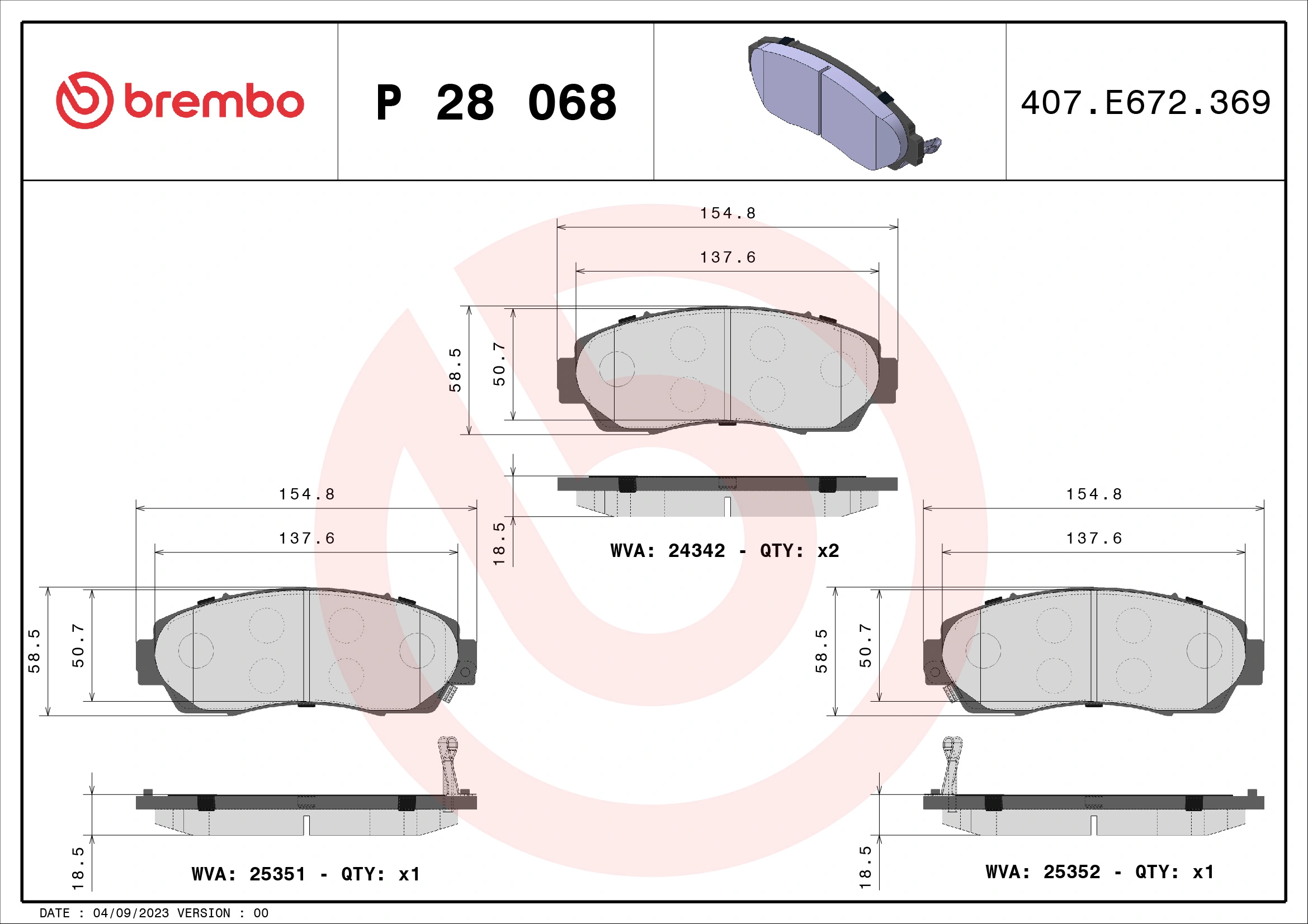Brake Pad Set, disc brake
