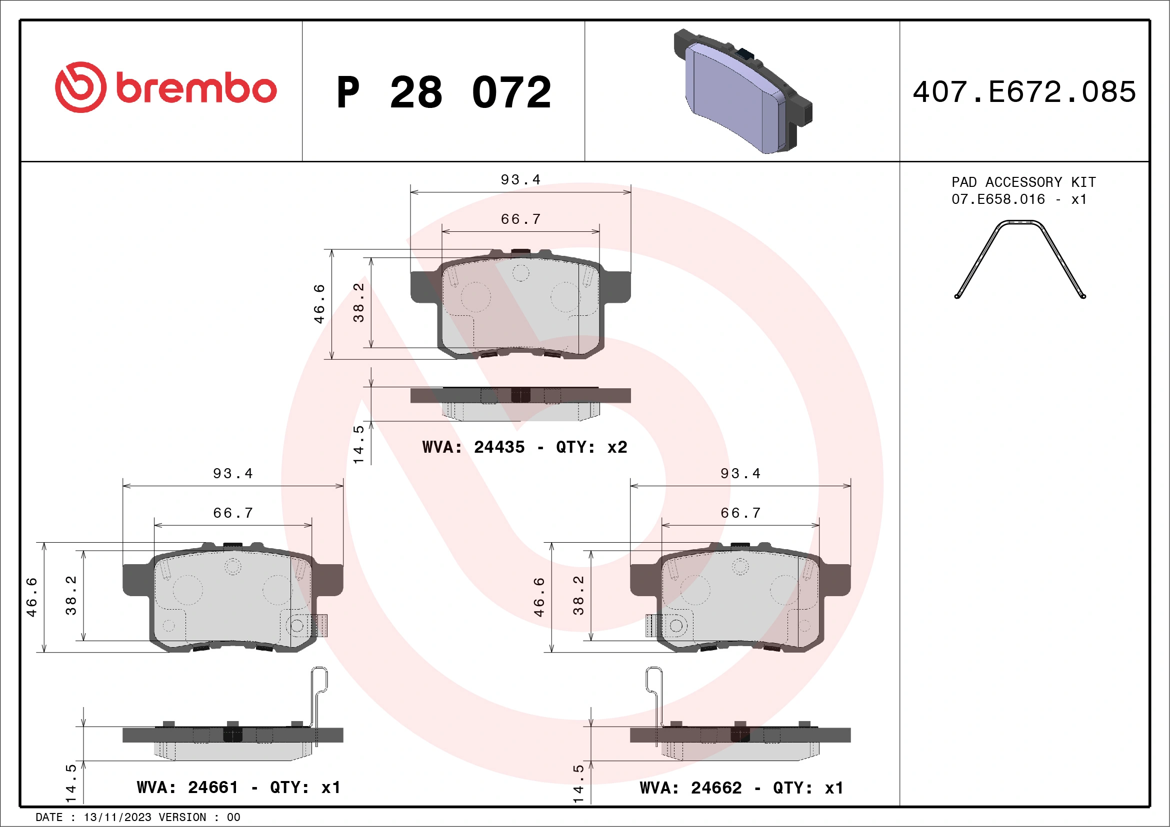Brake Pad Set, disc brake