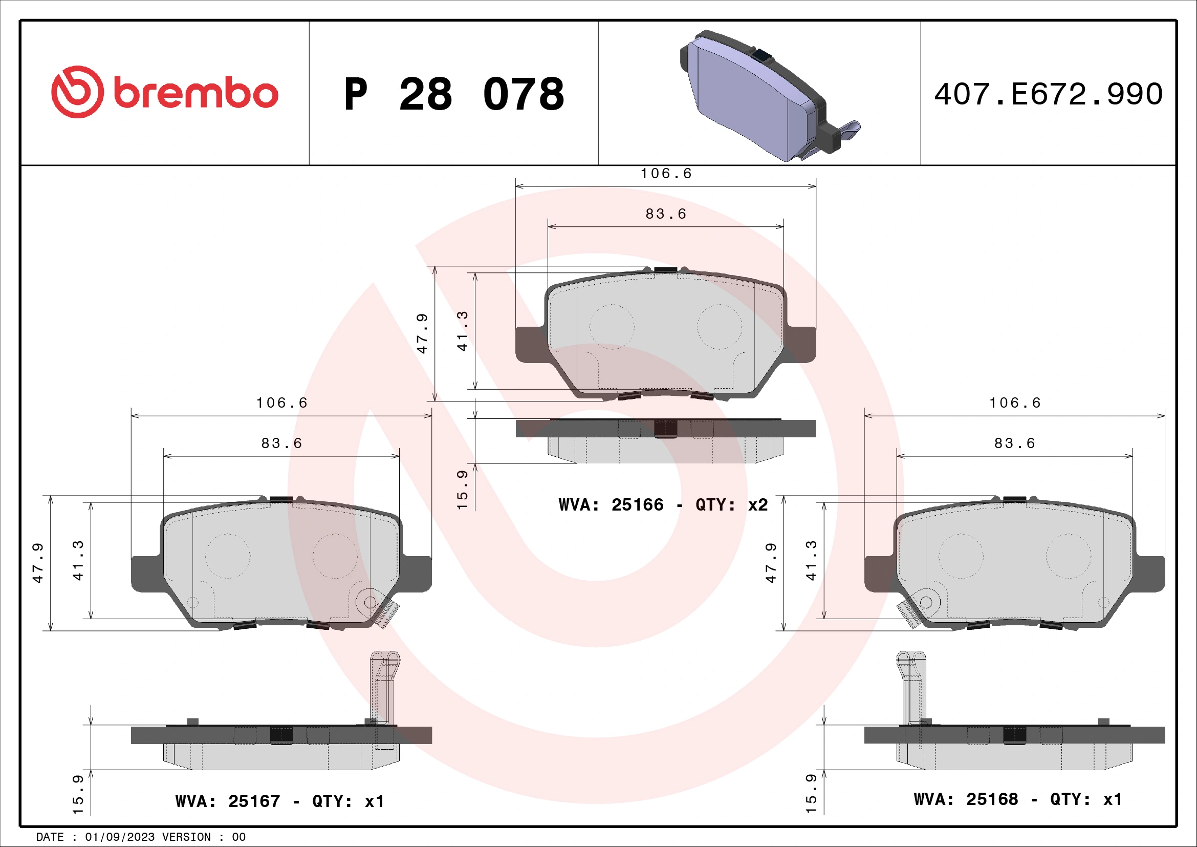 Brake Pad Set, disc brake
