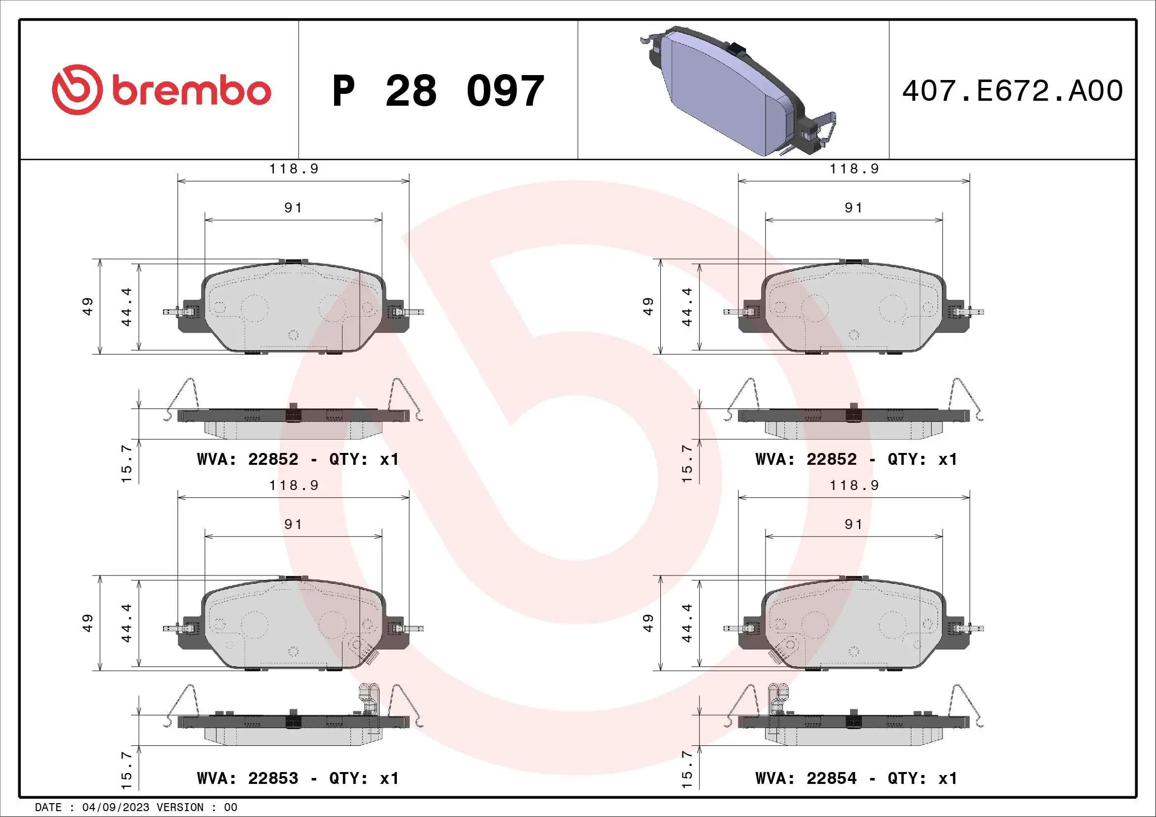 Brake Pad Set, disc brake